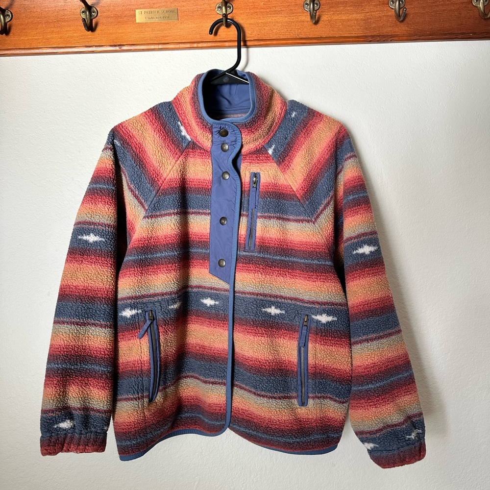 American Eagle Southwestern Fleece Jacket in Multicolor